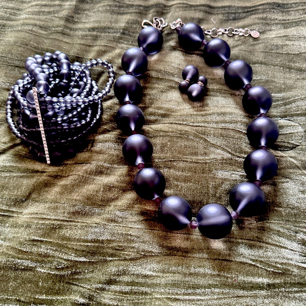 Sassy Jones Black Dina necklace, bracelet, and earrings